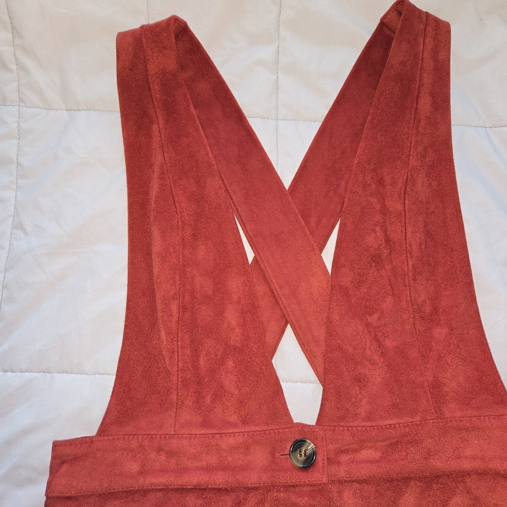 FOREVER 21 Coral Button-Down Pinafore Dress Size M - Picture 2 of 7